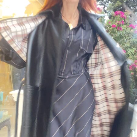 BLACK LEATHER TRENCH-CKONTOVA