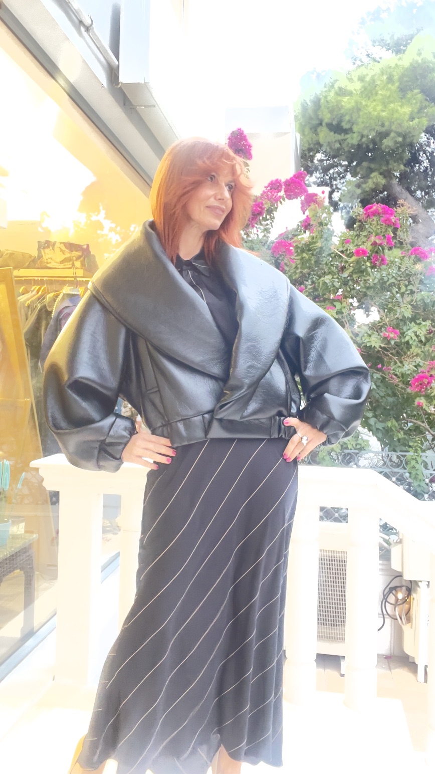IMG_2016 BLACK LEATHER LOOK BOMBER JACKET-CKONTOVA