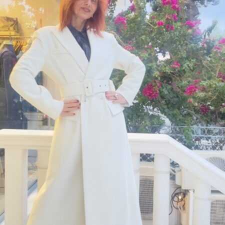 WHITE BELTED COAT-CKONTOVA