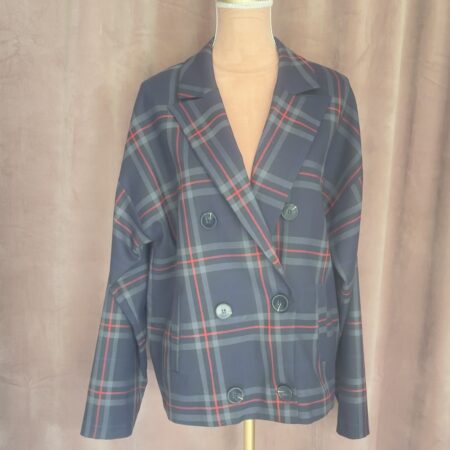 NAVY PLAID BLAZER