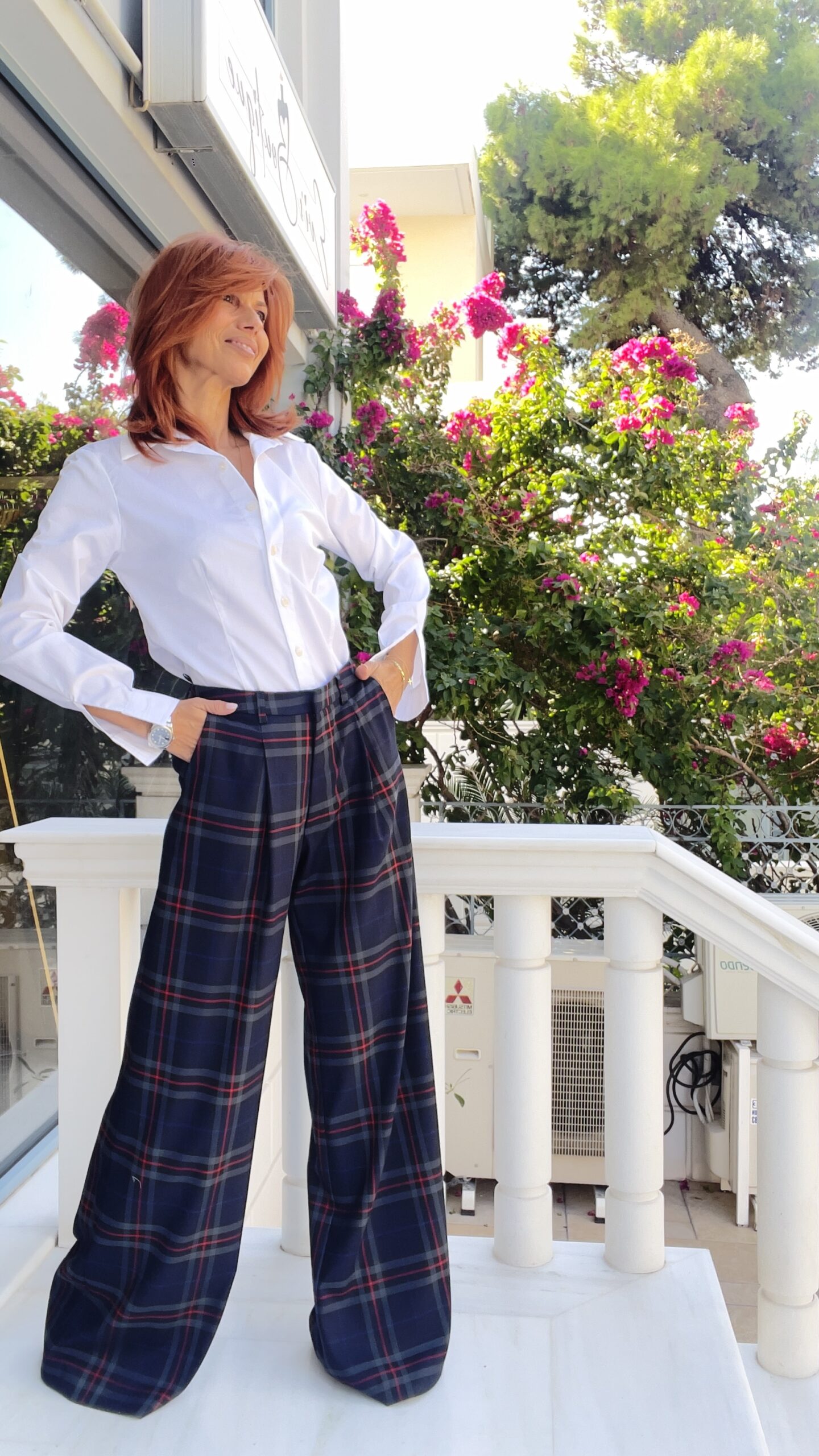 IMG_2155 NAVY PLAID LOOSE PANTS -CKONTOVA