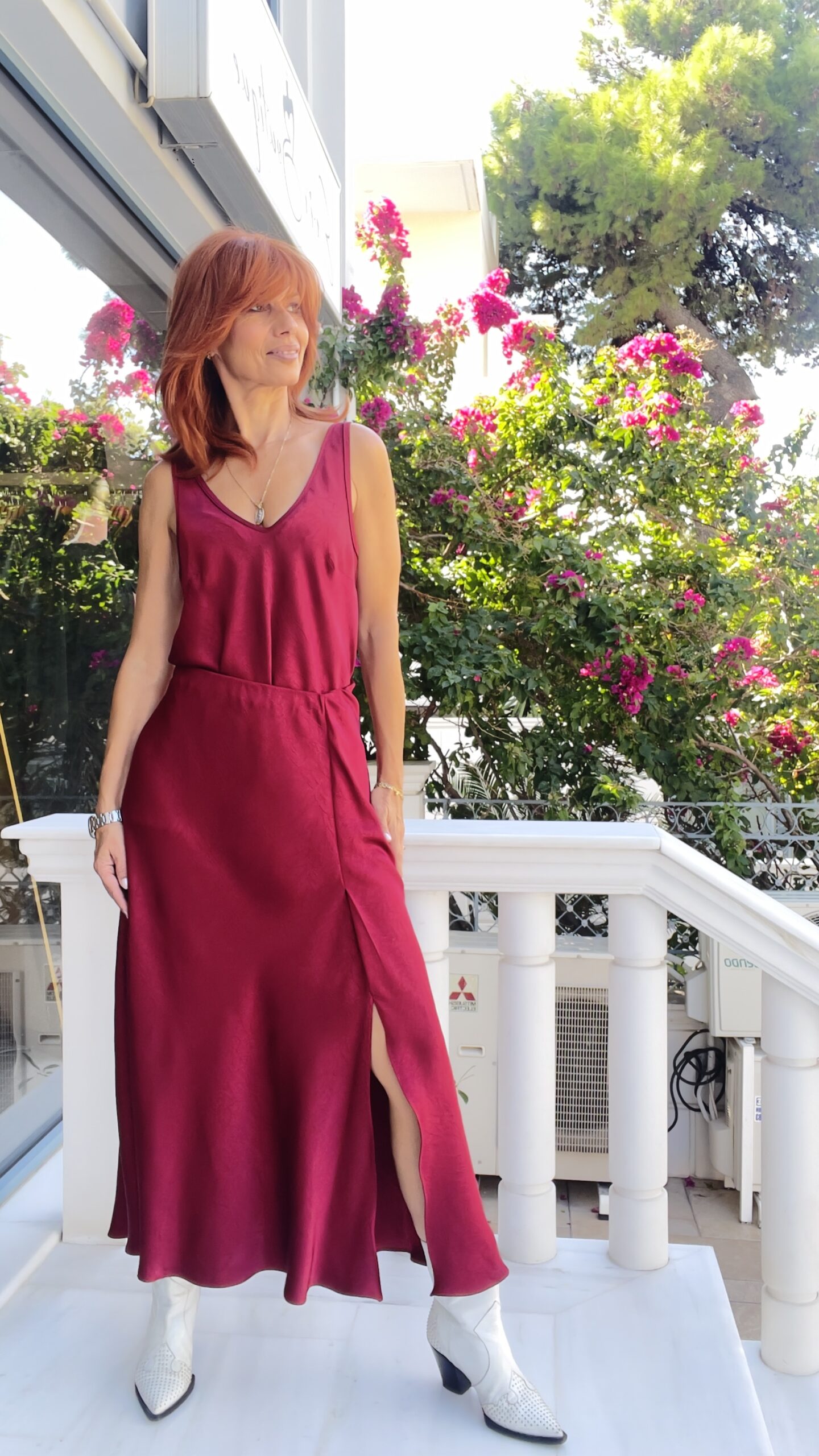 IMG_2171 BORDEAUX SATIN MIDI SLINKY SKIRT-CKONTOVA